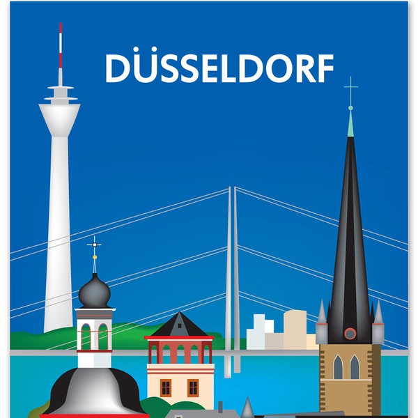 Dusseldorf Skyline Print, Dusseldorf Germany art, Dusseldorf Print, Dusseldorf Baby Art, Dusseldorf Art, Dusseldorf Print, style E8-O-DUS