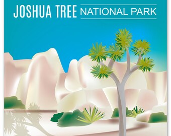 Impression de Joshua Tree, art de Joshua Tree, affiches du parc national, parc national de Joshua Tree, Joshua Tree, cadeau d'art du parc de la Californie - style E8-O-JOS