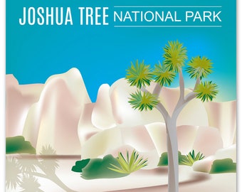 Joshua Tree  Print, Joshua Tree Art, National Park Posters, Joshua Tree National Park, Joshua Tree, California Park Art Gift- style E8-O-JOS