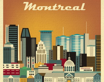 Montreal Skyline Art Print, Montreal Wall Art, Montreal Canada, Montreal Artwork, Montreal Poster, Montreal City Print - style E8-O-MO