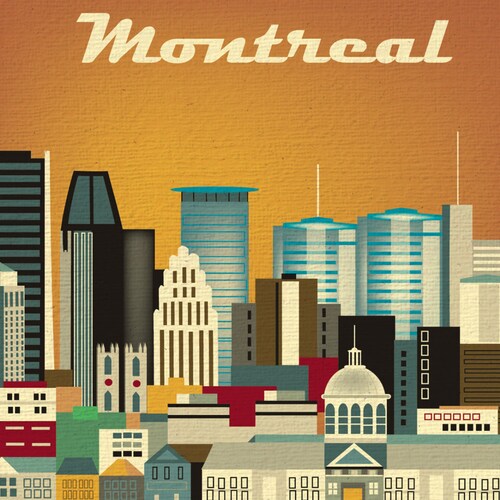 Montreal Skyline Art Print Montreal Wall Art Montreal Etsy