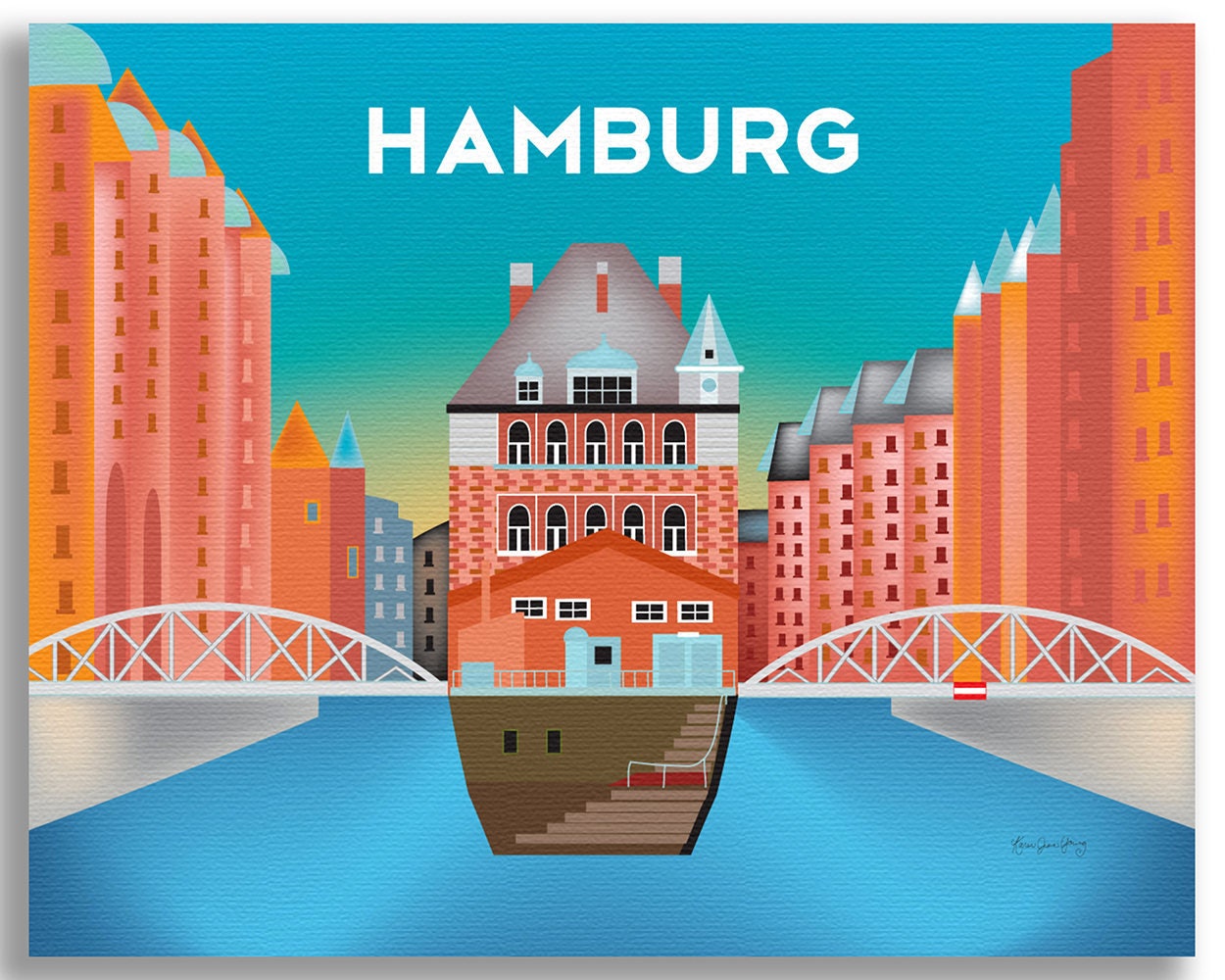Bekannte internationale Marken Hamburg Print, Horizontal Hamburg - Poster, Art, Art, Hamburg E8-O-HAM Etsy Skyline, Hamburg Hamburg Germany Hamburg Canvas, Style
