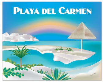 Playa del Carmen Art, Playa del Carmen wall art, Playa del Carmen canvas, Playa del Carmen poster, Playa del Carmen Mexican art - E8-O-PLAY