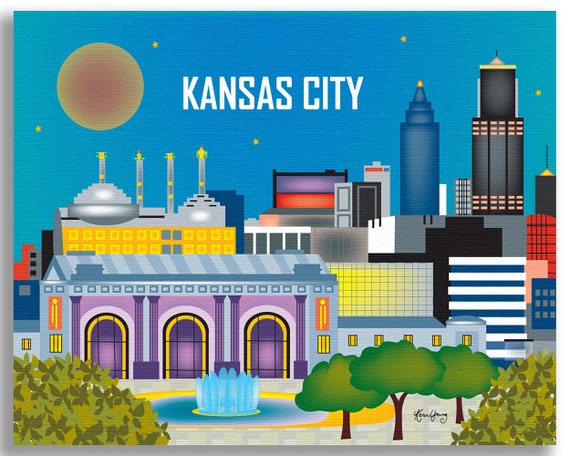 CityScape Designs Kansas City Skyline Wooden Coaster Set – Made in KC