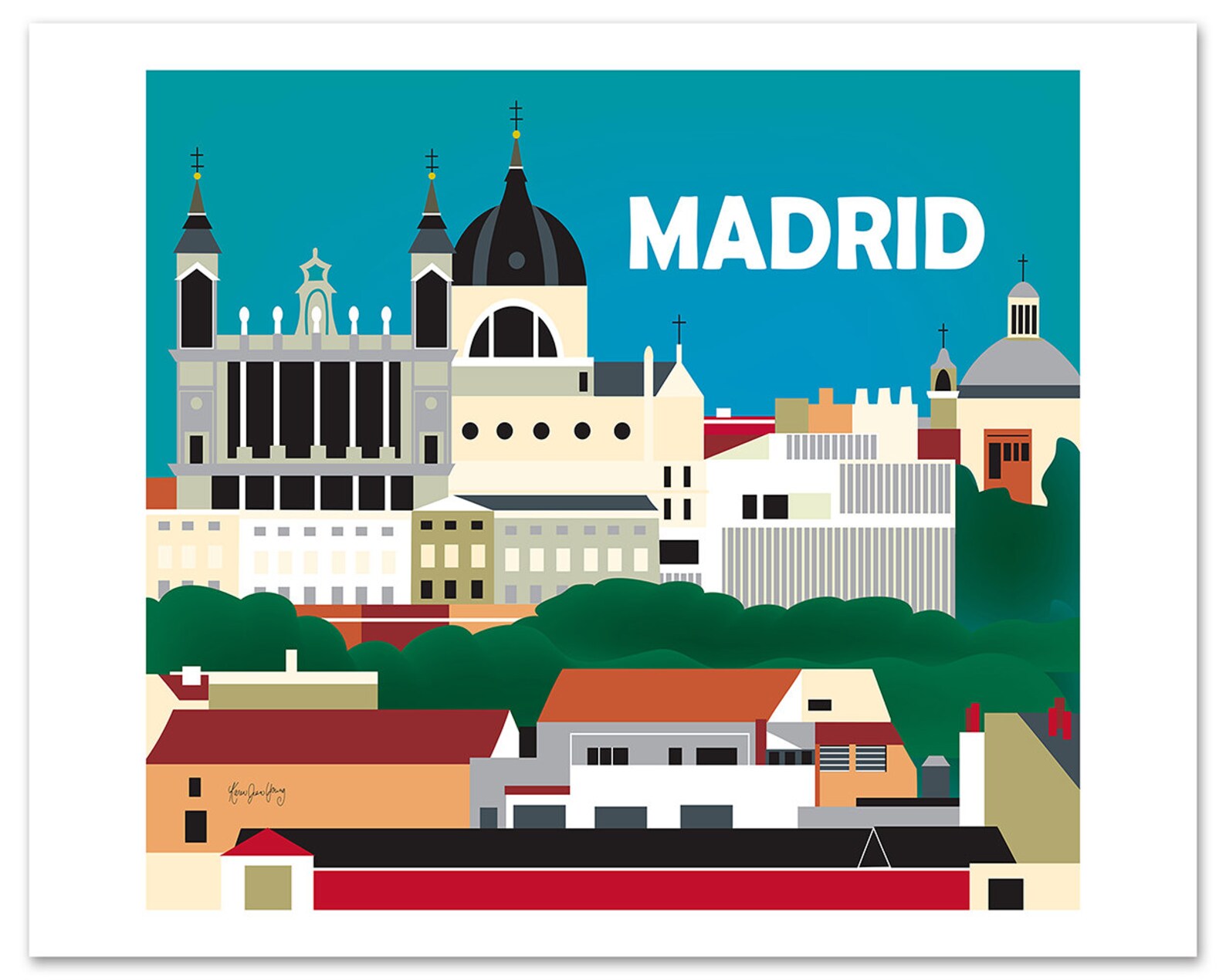 Madrid Skyline art Print Madrid artwork Madrid wall art Etsy España