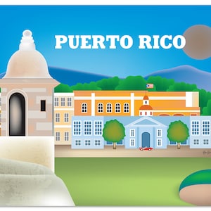 Puerto Rico art, Puerto Rico wall art, Puerto Rican art, Caribbean Print, San Juan map, Puerto Rico map, Caribbean poster - E8-O-PUERTO-R