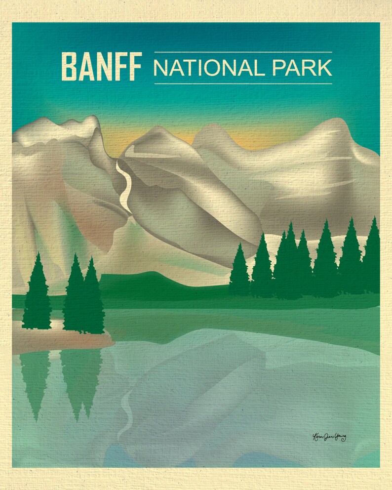 Banff National Park Poster, National Park Art, Canada Travel Poster ...