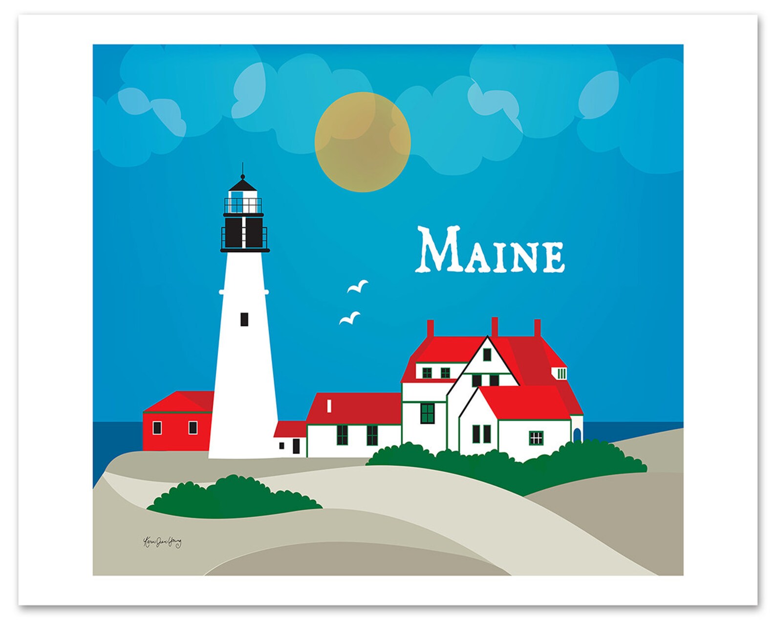 Maine Skyline Portland Head Lighthouse Print Maine Wall Art - Etsy