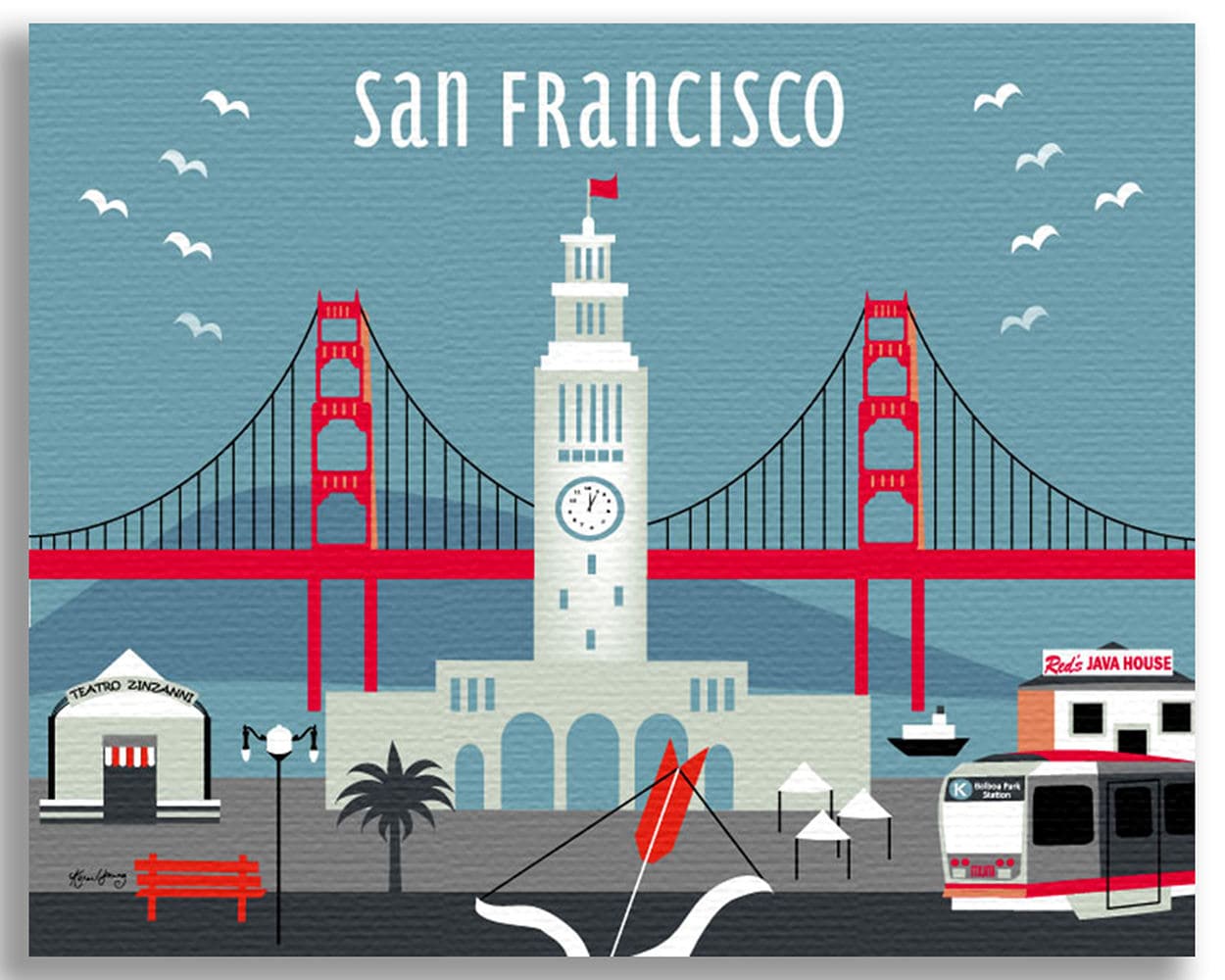 San Francisco Art Print, San Francisco Skyline Wall Art, Decor, Ferry  Building Print, SF Art Gift, Loose Petals City Print, Style-e8-o-sf13 - Etsy