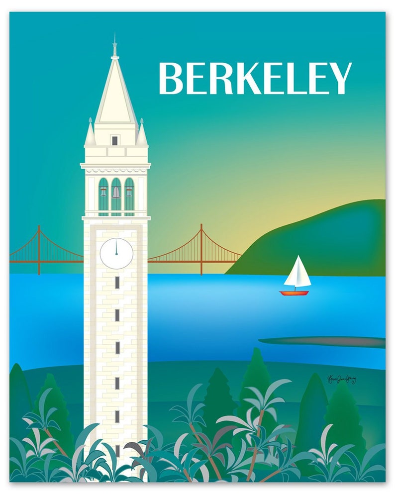 Berkeley Print UC Berkeley Poster Berkeley Wall Art Etsy
