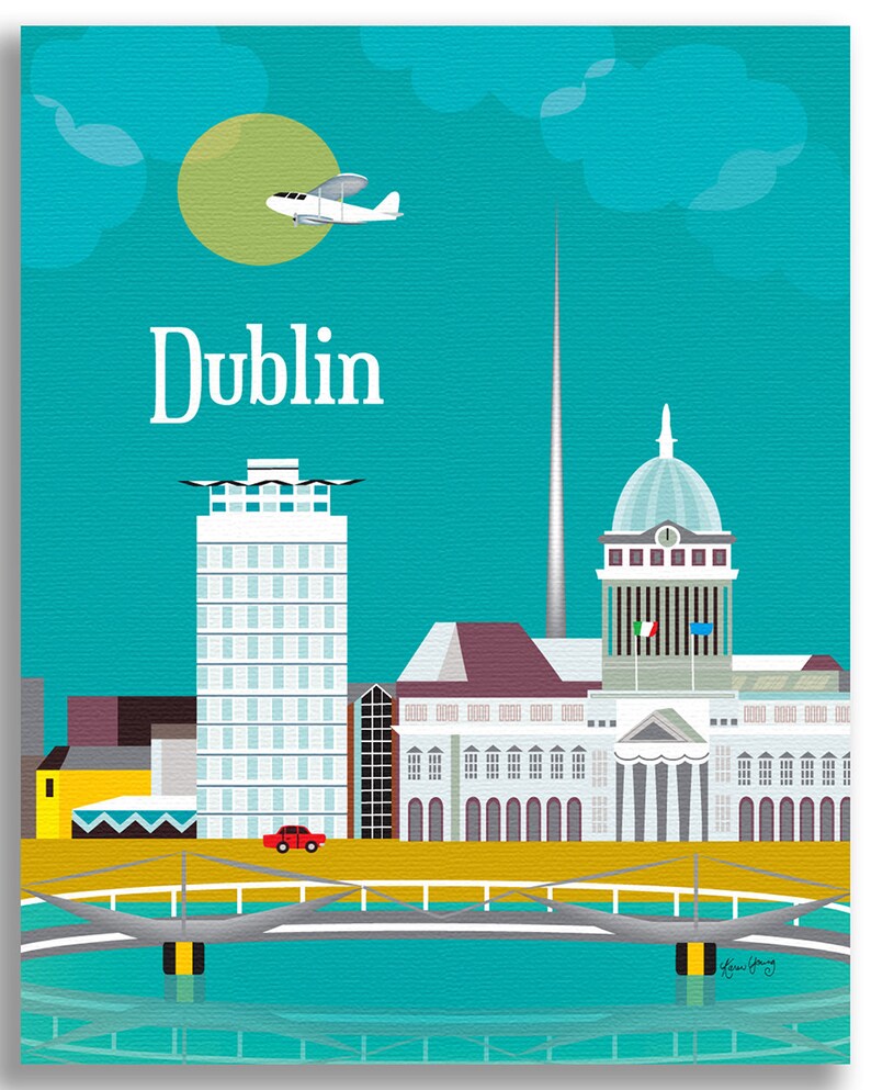 Dublin Ireland Art Print Dublin Skyline Print Dublin Art Etsy