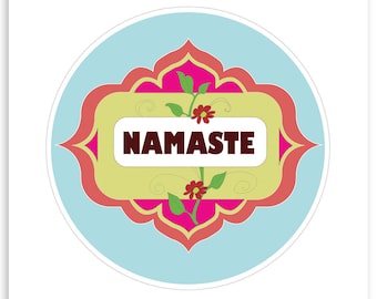 Namaste Print, Yoga Art, Yoga gift, Yoga Design, Namaste note card , Loose Petals Art Print- top selling art - style E8-O-CRL1