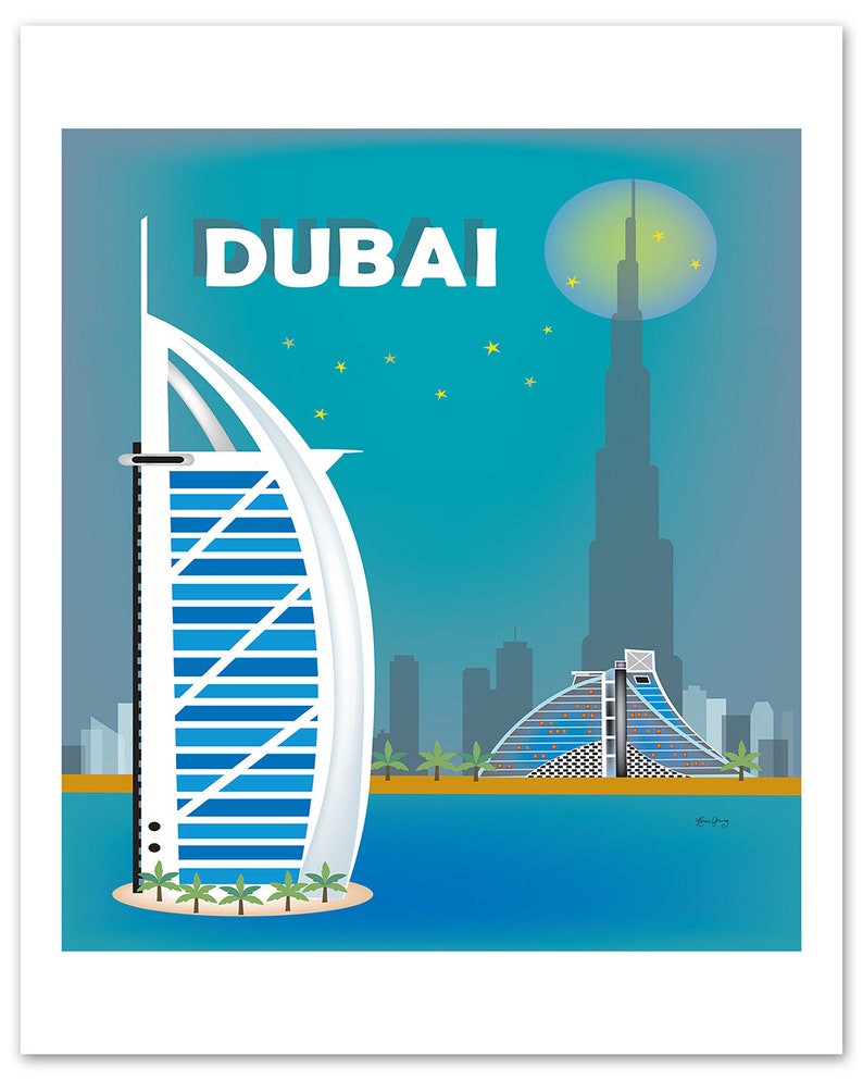 Dubai Print UAE Poster Dubai Wall Art Dubai Skyline Art Etsy