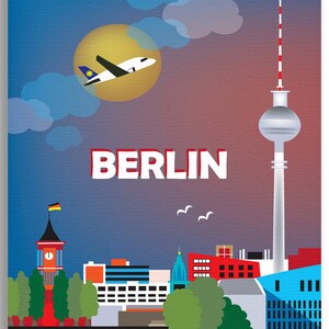 Berlin Vertical Skyline Art, Berlin Poster, Berlin city, Germany Travel Poster, Berlin Wall Decor, Loose Petals City Art Print E8-O-BER image 4