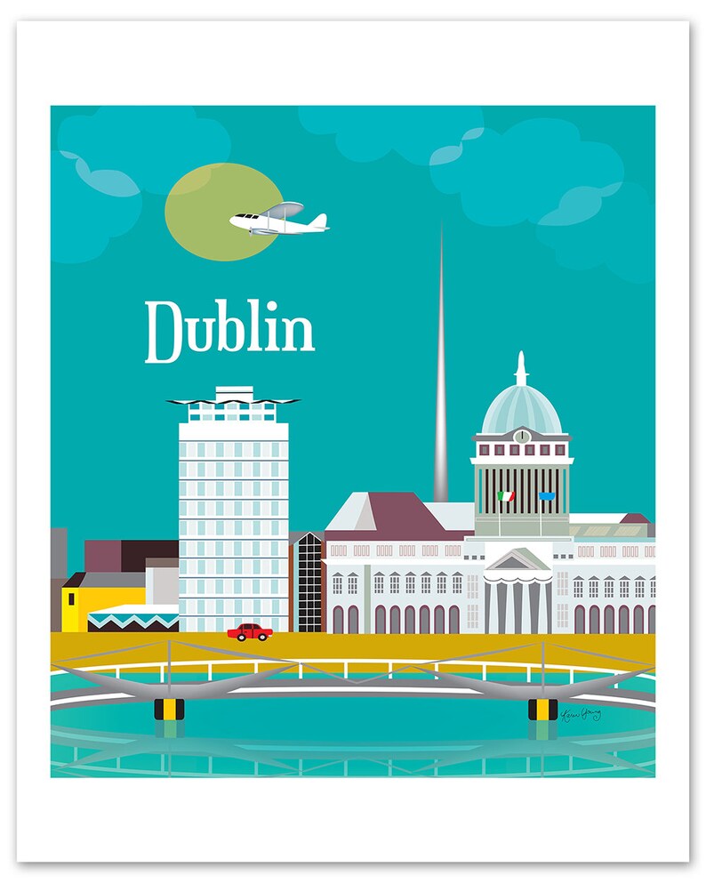 Dublin Ireland Art Print Dublin Skyline Print Dublin Art Etsy