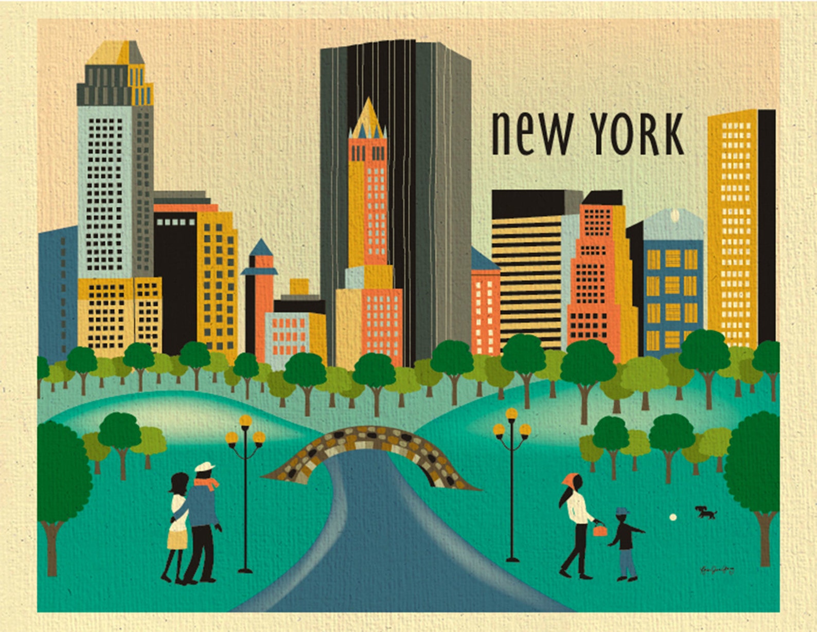 New York City Skyline Print New York City Wall Art Central Etsy