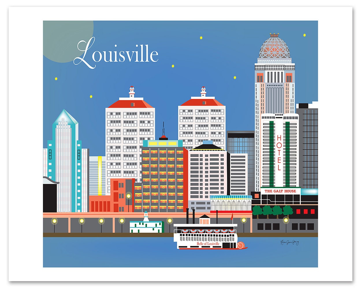 Louisville Art Louisville Skyline Kentucky Art Print photo