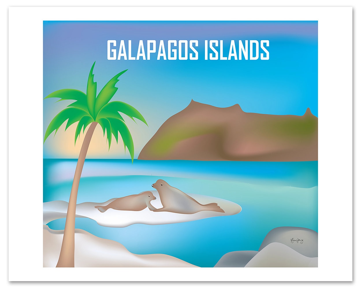Galapagos Islands Art, Galapagos Islands Wall Art, Latin American Print,  Galapagos Islands Map, Galapagos Islands Poster Style E8-O-GAL - Etsy
