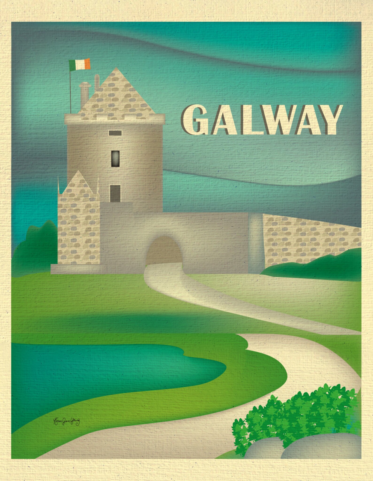 Galway Ireland Art Print Galway Print Galway Artwork Galway Etsy
