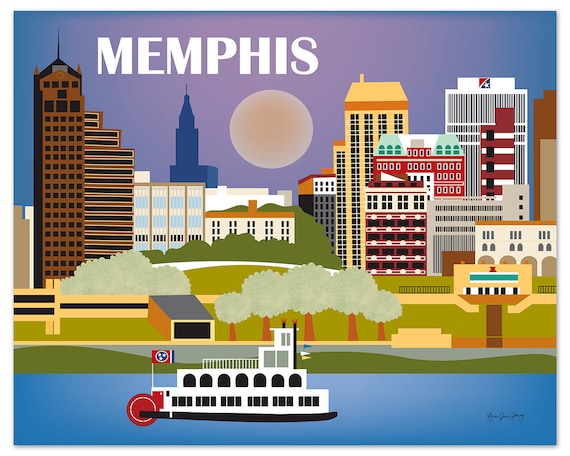 Memphis TN Design Print Memphis Art Tennessee Travel Poster image