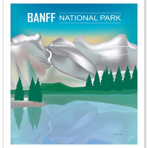 Banff National Park Poster National Park Art Canada Travel - Etsy