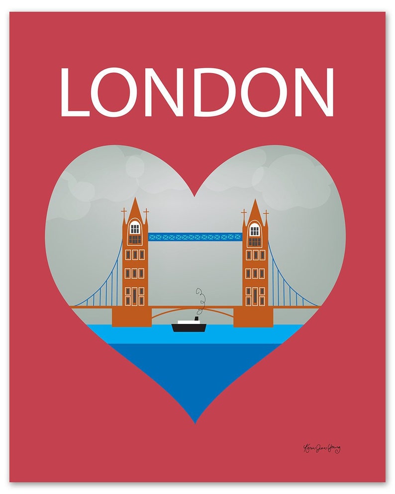 London Skyline Art Print London Map London Decor England UK Etsy