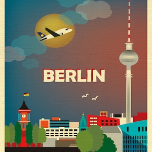 Berlin Vertical Skyline Art, Berlin Poster, Berlin city, Germany Travel Poster, Berlin Wall Decor, Loose Petals City Art Print E8-O-BER image 2
