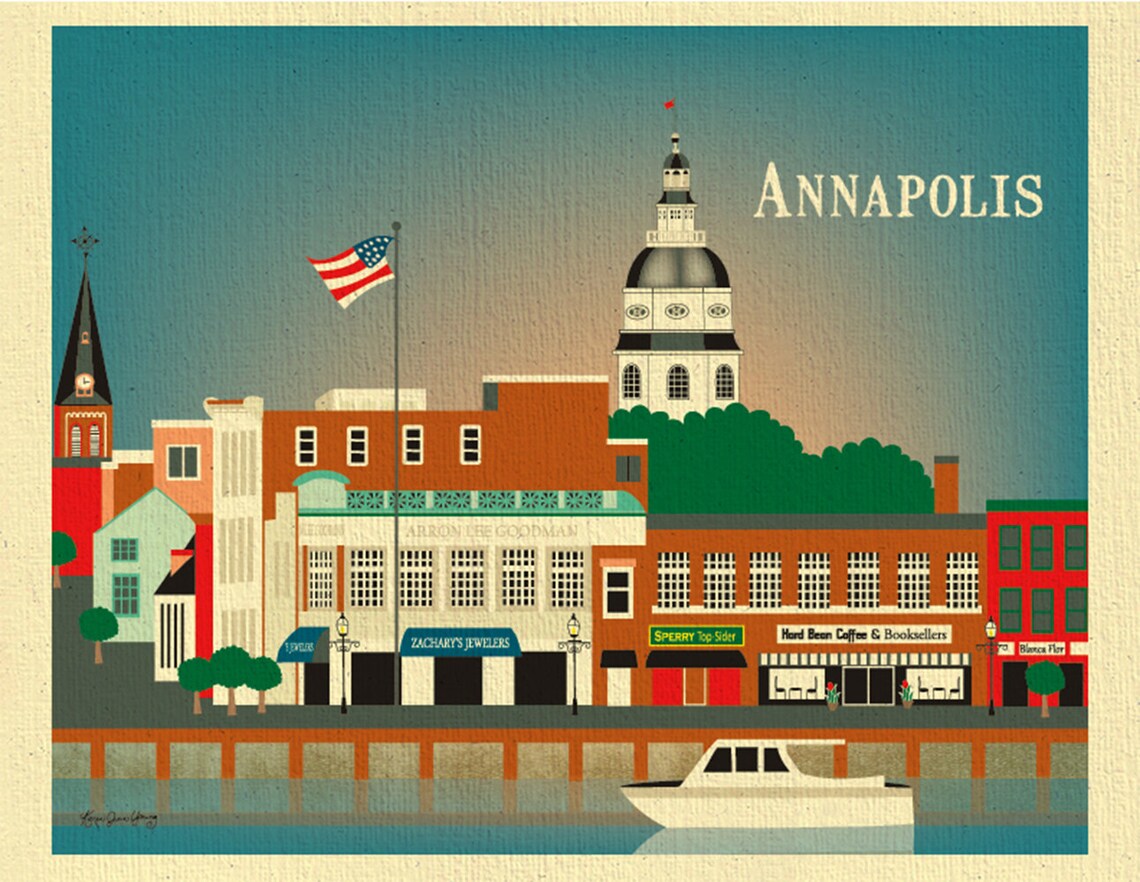 Annapolis, Maryland Blue Sky Wall Art Decor Canvas Printing
