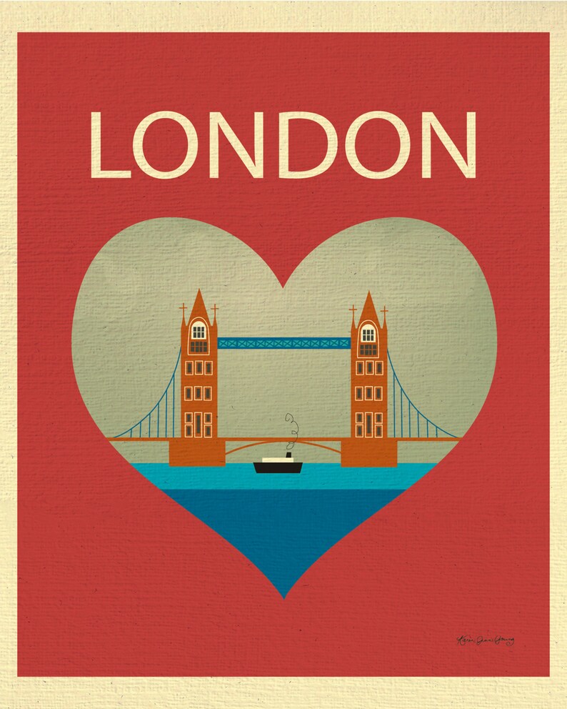 London Skyline Art Print London Map London Decor England UK Etsy