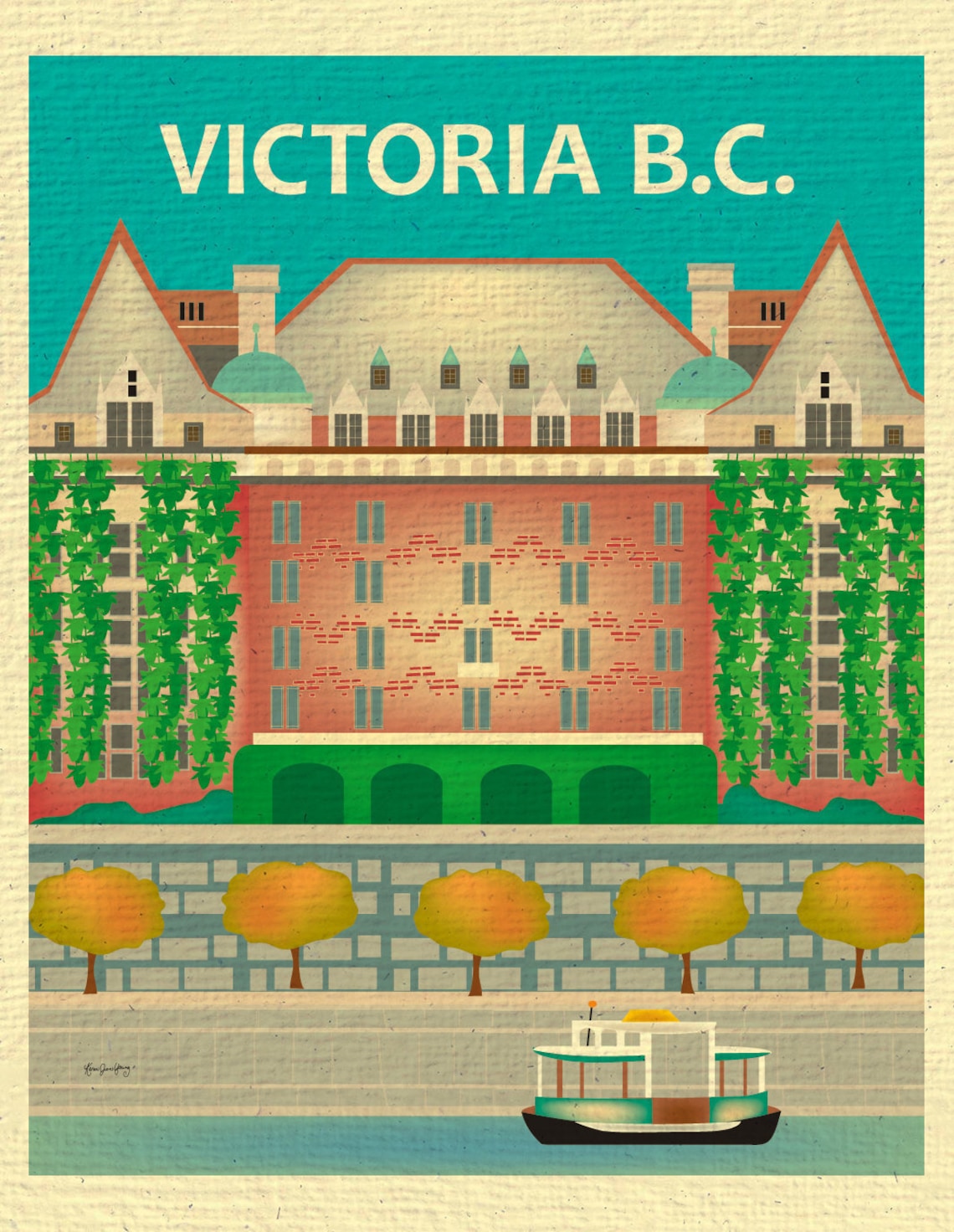 Victoria Print Victoria B.C. Skyline Victoria B.C. Art Etsy