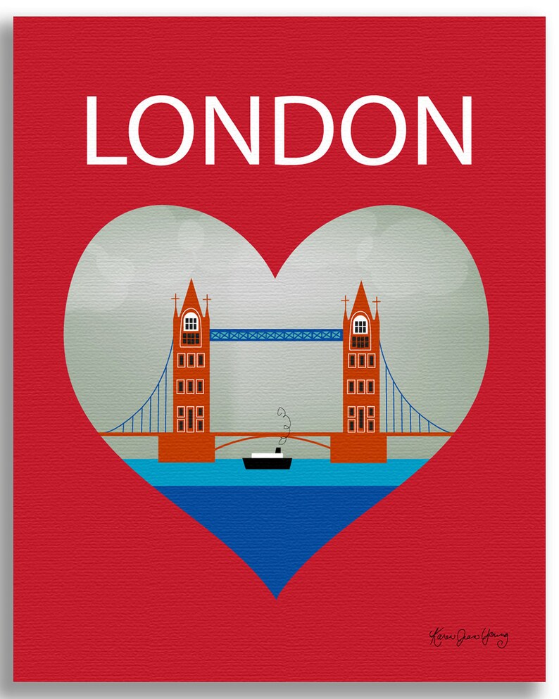 London Skyline Art Print London Map London Decor England UK Etsy