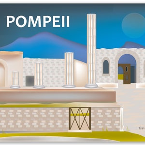 Pompeii Print, Mount Vesuvius Print, Pompeii art, Pompeii Italy, Pompeii Canvas, Pompeii Poster, Pompeii Ruins, Naples Italy, style E8-O-POM
