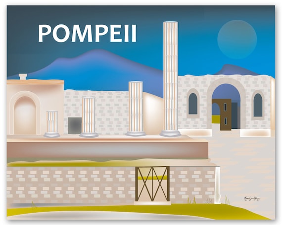 Pompeii Print, Mount Vesuvius Print, Pompeii art, Pompeii Italy, Pompeii Canvas, Pompeii Poster, Pompeii Ruins, Naples Italy, style E8-O-POM