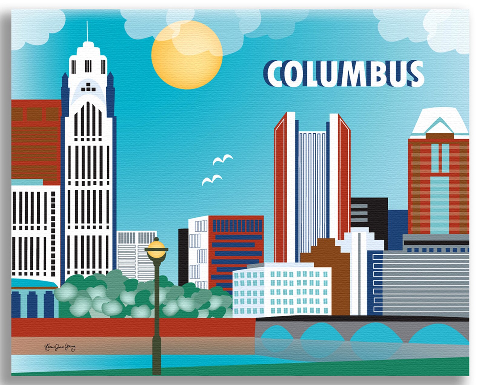 Columbus Skyline Print Ohio Wall Art Columbus Wall Art Etsy
