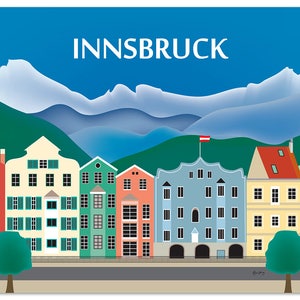 **Innsbruck Skyline Kunst-Druck, **Innsbruck Österreich****