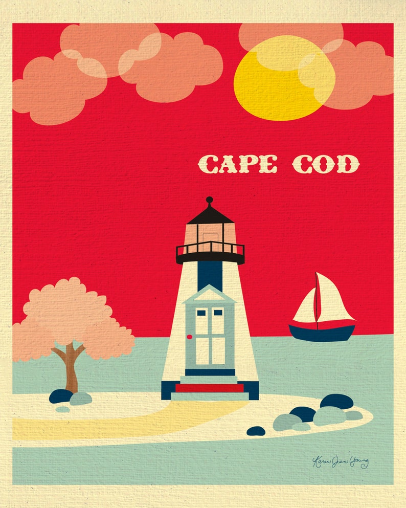 Cape Cod Art Print Cape Cod Skyline Cape Cod Wall Art MA Etsy
