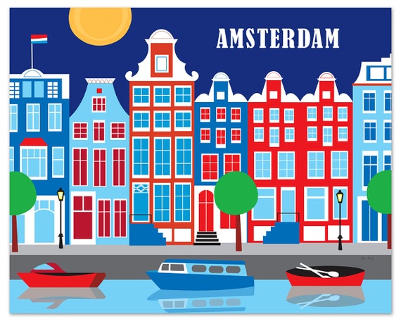 - Print, Wall Travel Print Art, Amsterdam Art, Holland Holland Amsterdam Print, Etsy Retro E8-O-AMS Poster, Dutch Amsterdam Art Style Amsterdam