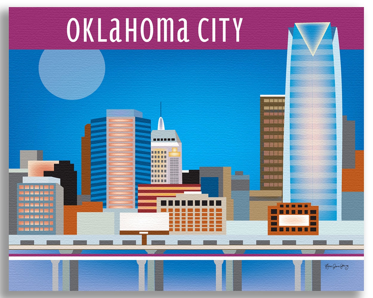 Oklahoma City Print Oklahoma City Skyline Oklahoma Wall