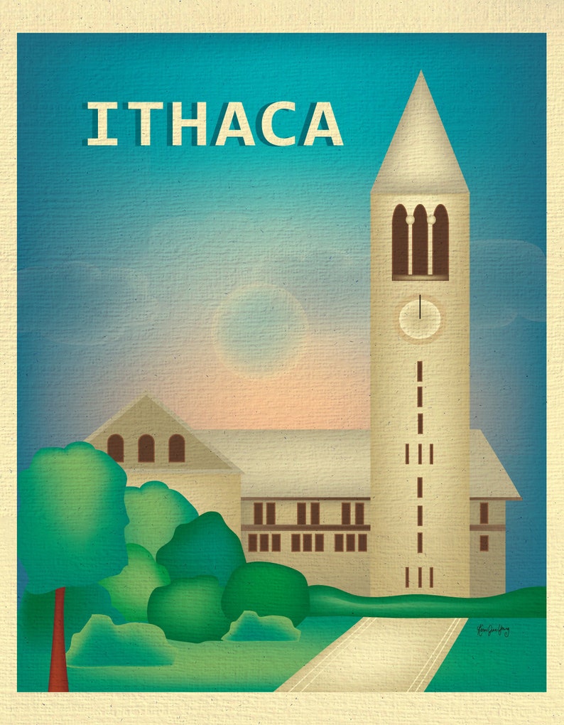 Ithaca NY Print Ithaca Ny Artwork Ithaca Art Cornell Etsy