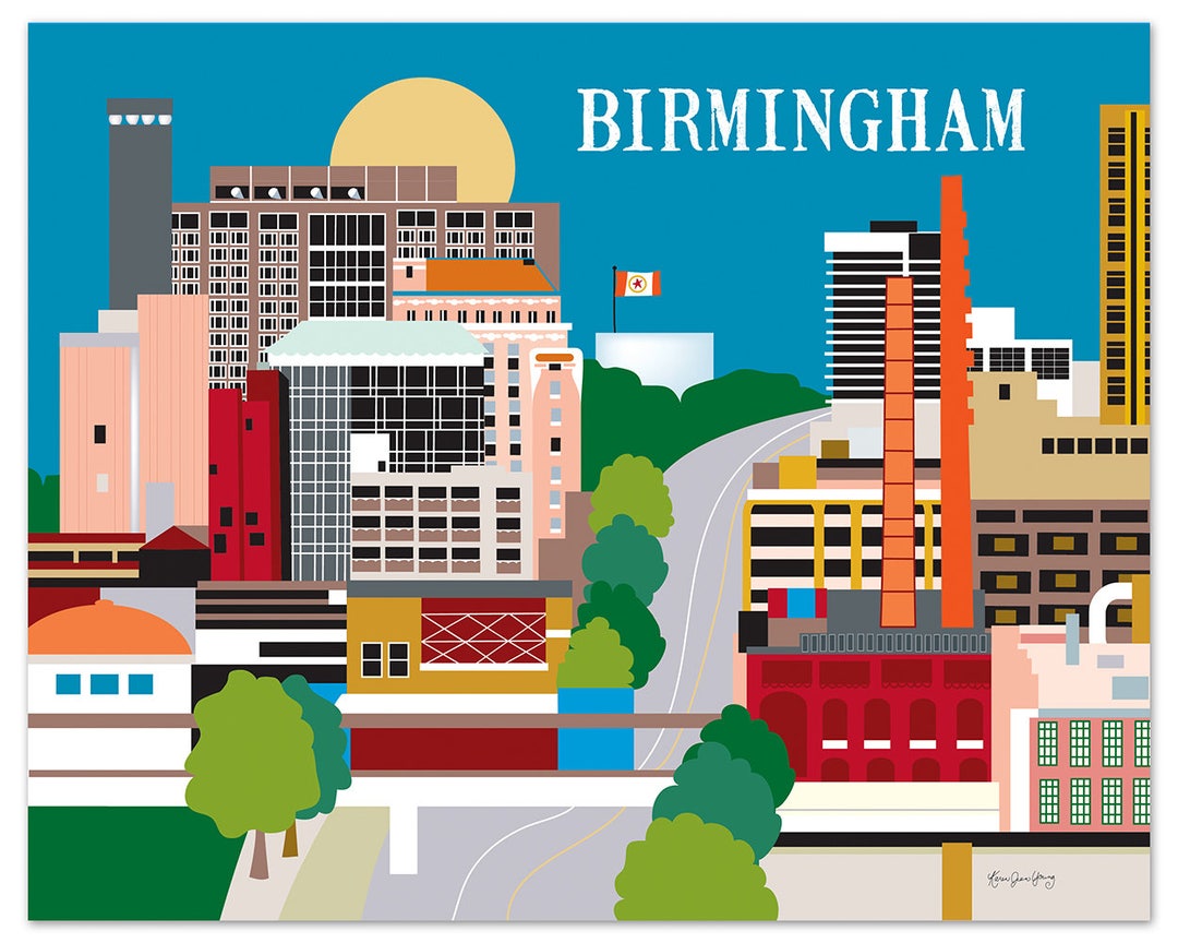 Birmingham AL Art Print Birmingham AL Skyline Wall