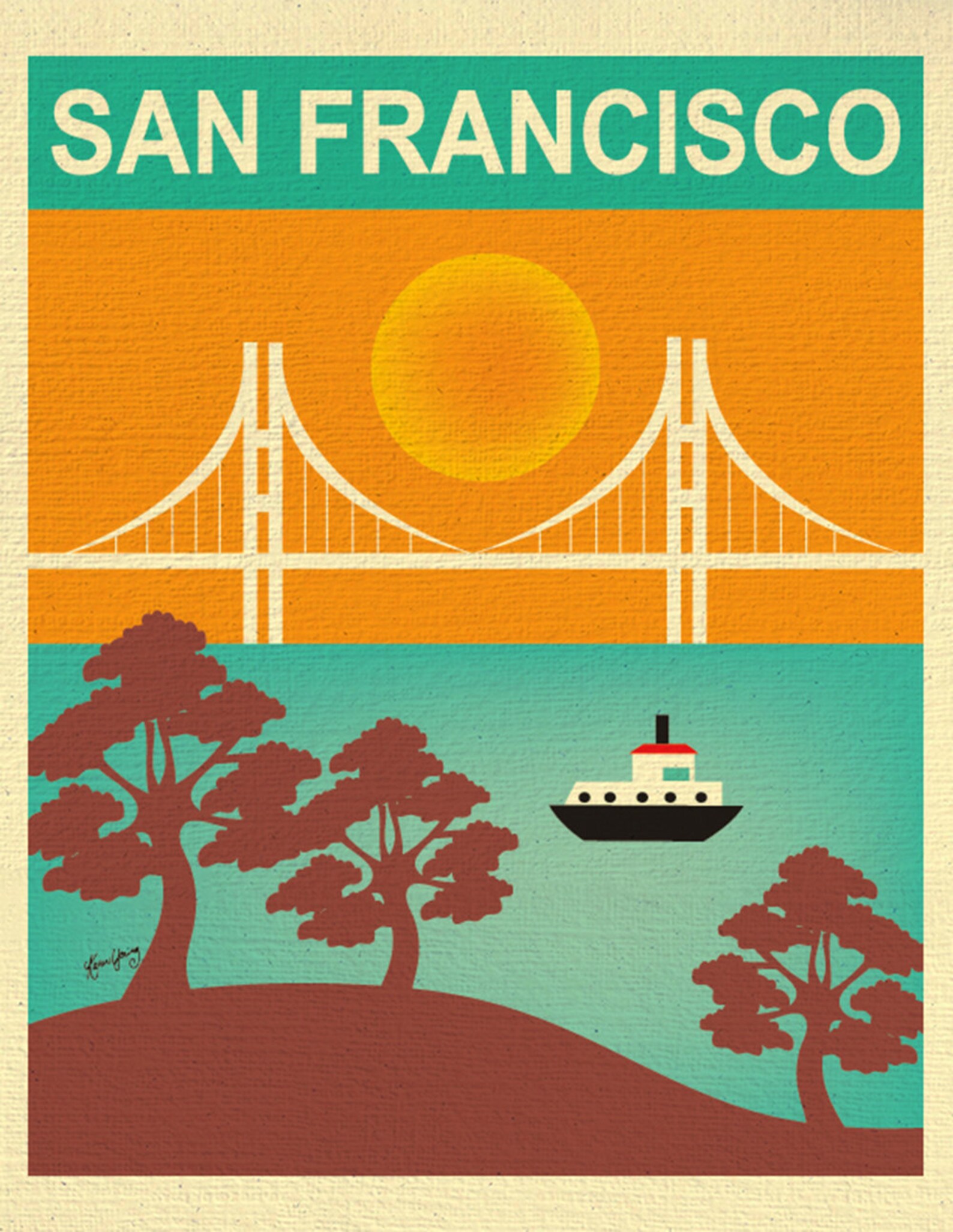 San Francisco Art San Francisco Skyline San Francisco Wall Etsy