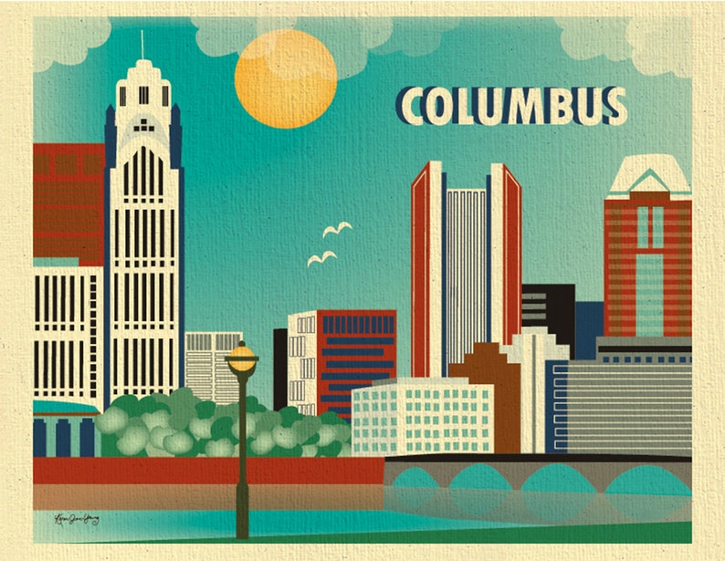 Columbus Skyline Print Ohio Wall Art Columbus Wall Art Etsy