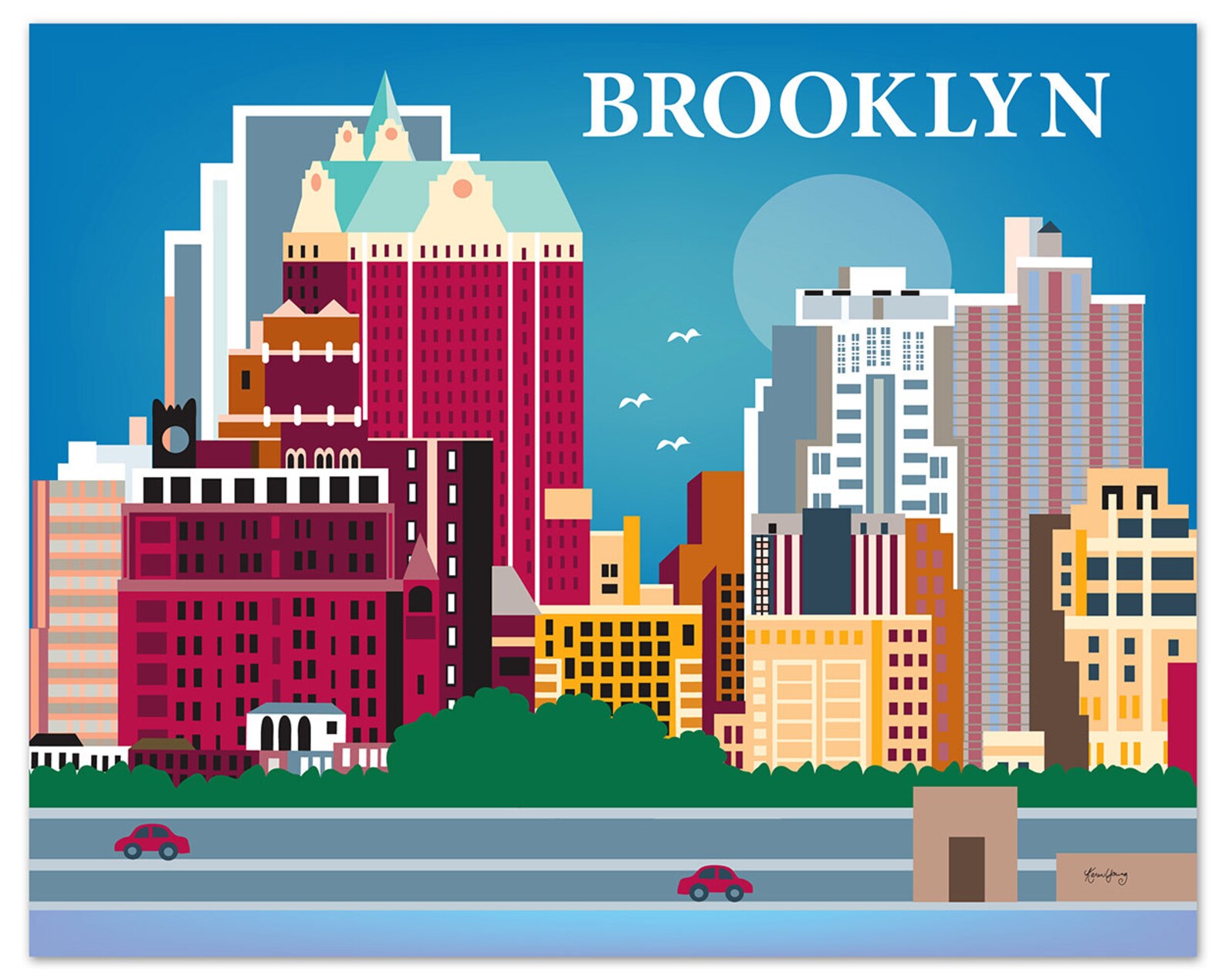 Brooklyn Art Print Skyline Brooklyn NY Wall Art Brooklyn image 0.