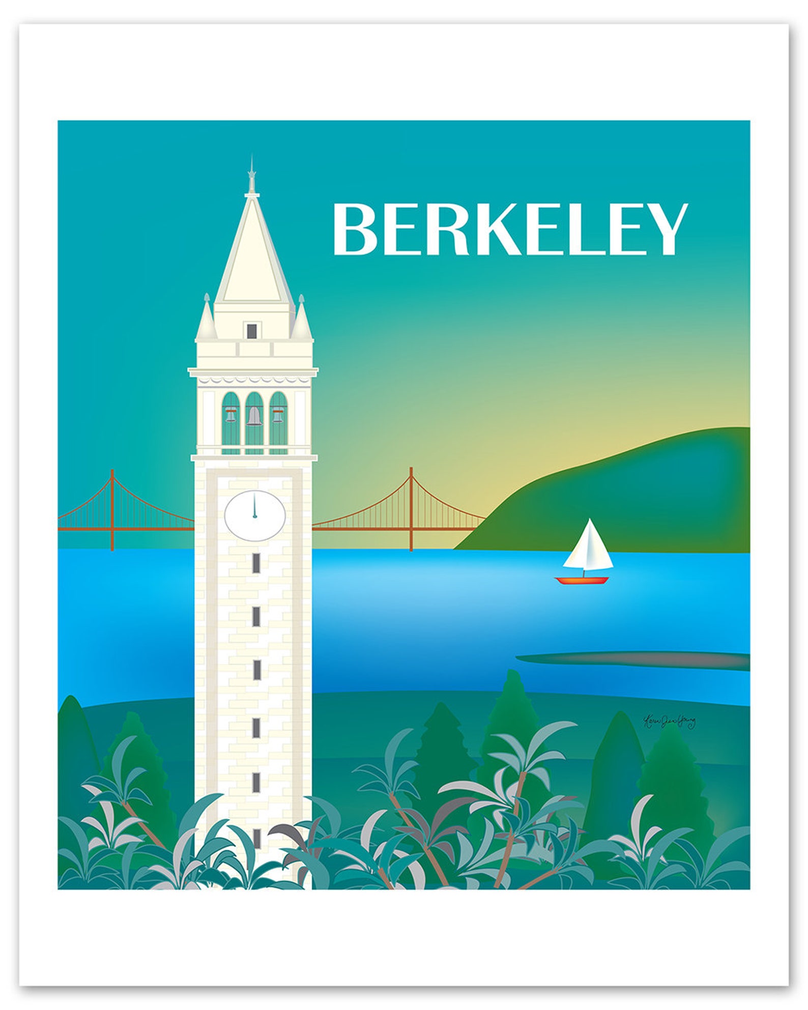 Berkeley Print UC Berkeley Poster Berkeley Wall Art - Etsy