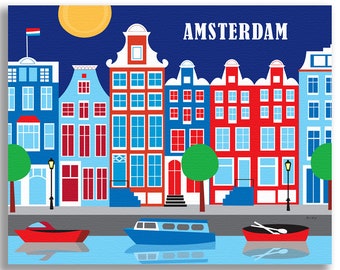 Amsterdam Print, Amsterdam Poster, Amsterdam Wall Art