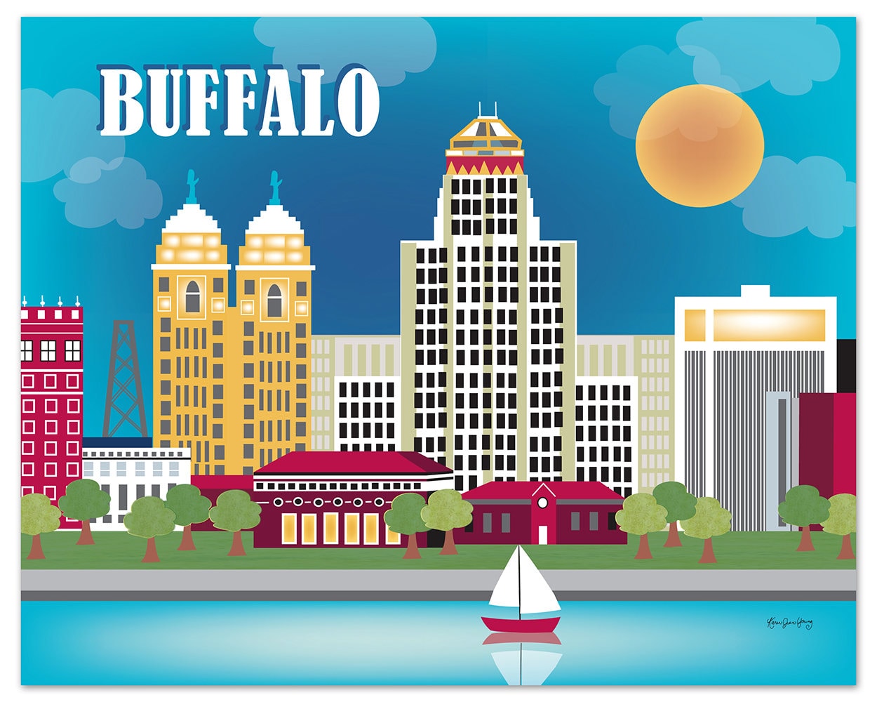 Buffalo NY Buffalo Skyline Buffalo Ny | Etsy UK
