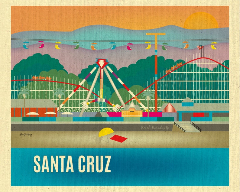 Santa Cruz Print Santa Cruz Wall Art Santa Cruz Travel Etsy