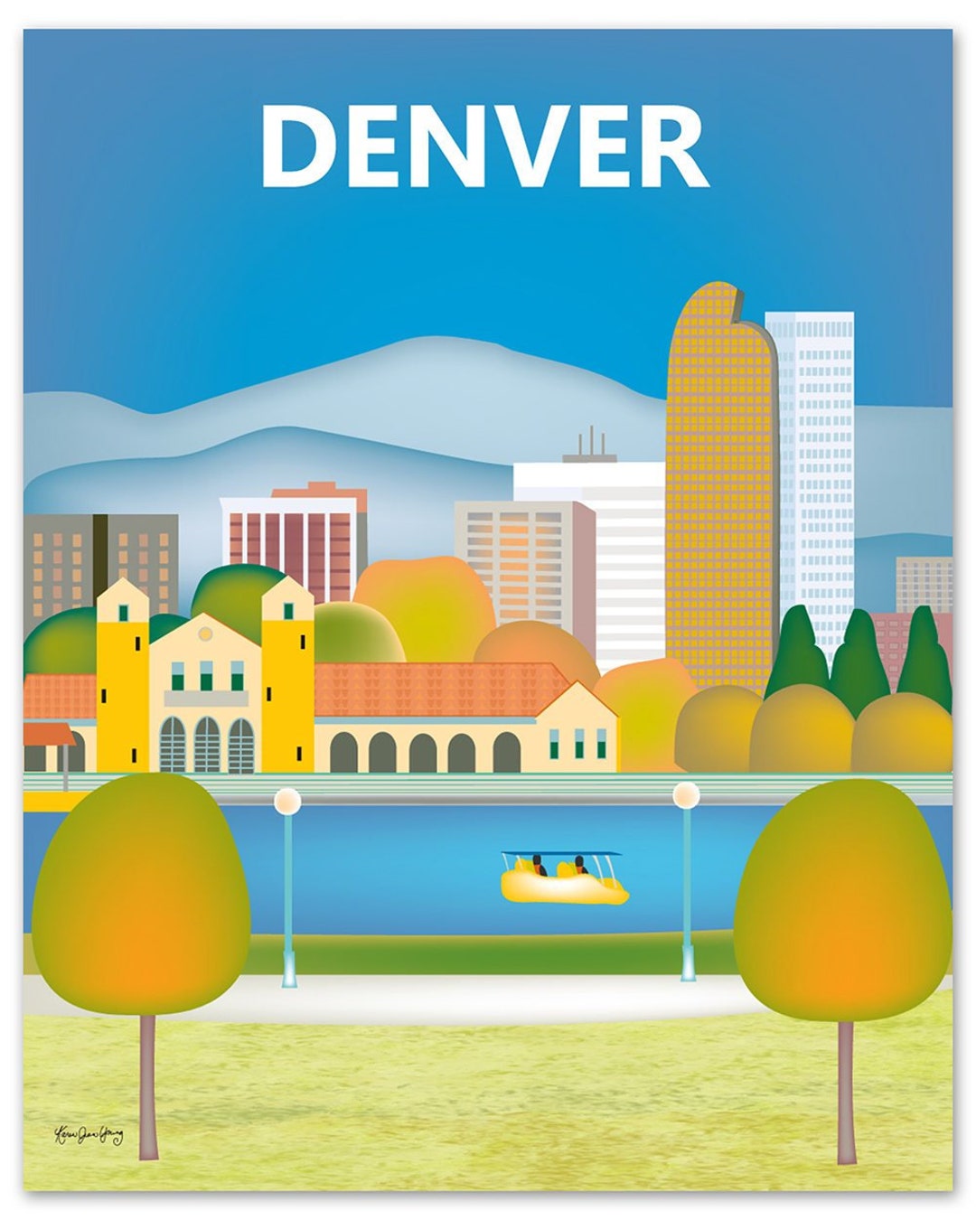 Denver Art Print, Denver Skyline, Denver Poster, Colorado Poster