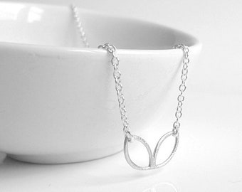 Silver Lotus Necklace, small leaves necklace, petal necklace, blossom pendant, symbollic necklace, simple little necklace, delicate, Earthy