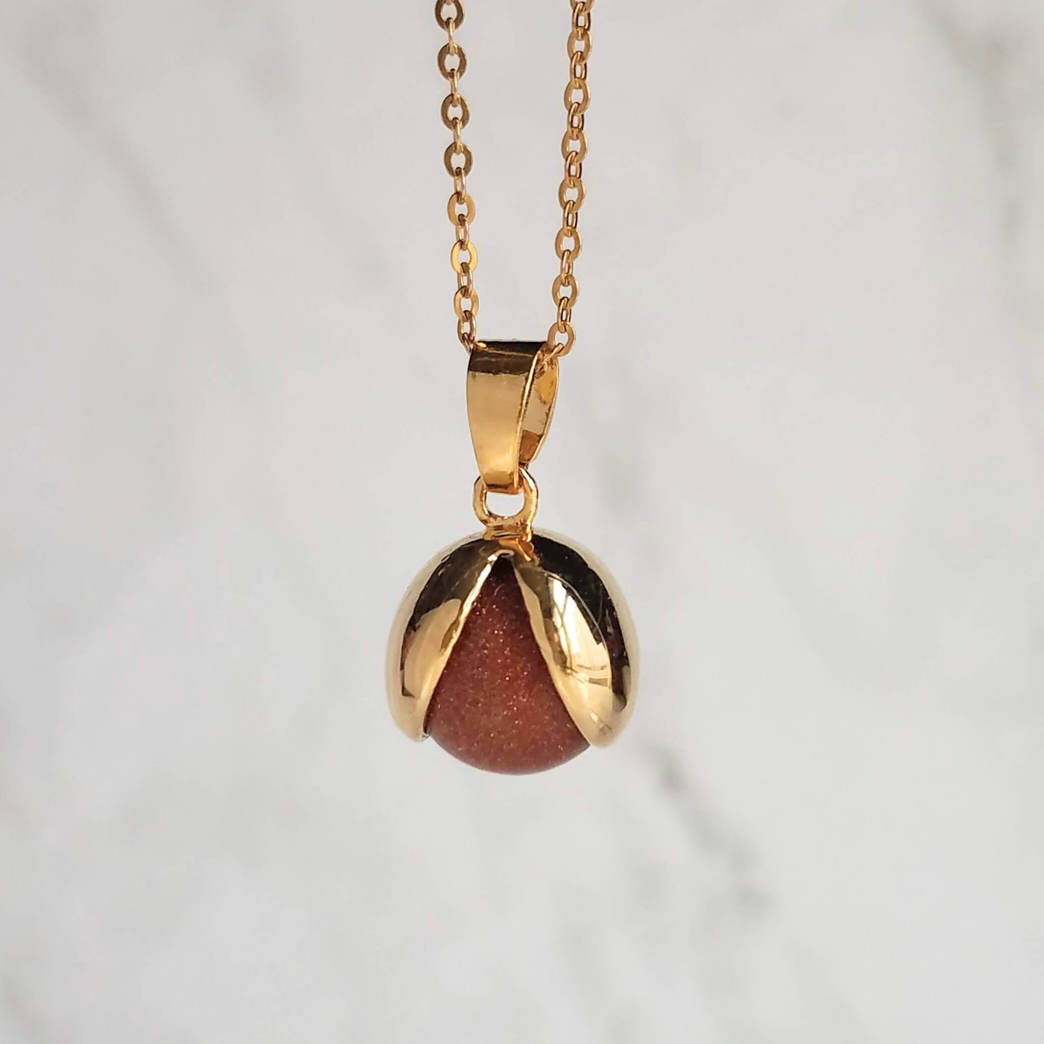 Red Sandstone Necklace Stone Ball 